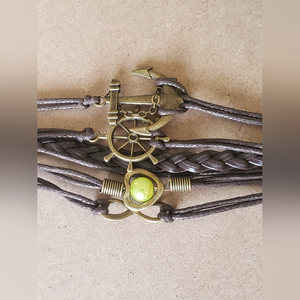 New Faux Leather Brown Bracelet